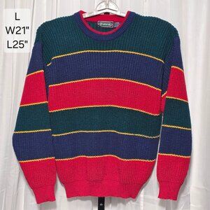 Vintage McGregor Waffle Knit Colorblock Sweater Striped 90s Men's Large